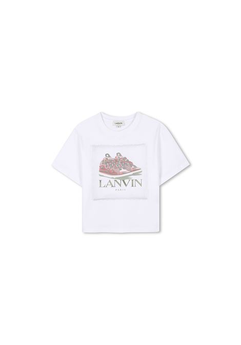 T-Shirt Bianca Con Stampa Curb LANVIN ENFANT | N3019410P